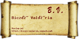 Biczó Valéria névjegykártya