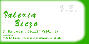 valeria biczo business card